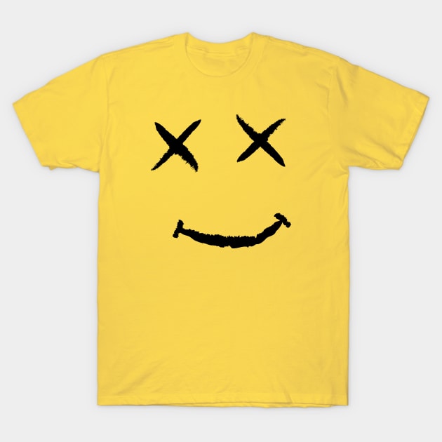 R.I.P. Happy Face Funny Black Print T-Shirt by CreativeWear